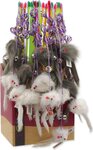 Hračka Magic Cat prút s myškou a rolničkou catnipom 17cm+49cm 24ks
