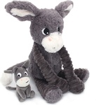PTIPOTOS Plüsch-Esel Poitou grau - Mama mit Baby