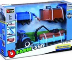 Bburago 10cm Farm tractor Gift Set - New Holland T7.315 HD with 3 trailers