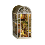 2Kids Toys 3D puzzle Opritor de cărți Miniatură căsuță Cafenea Grădină albă