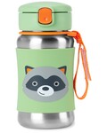 SKIP HOP Spark Style Bouteille avec paille en acier inoxydable Raton laveur 12m+