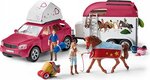 Schleich Dobrodružné auto s prívesom a koňom
