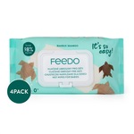4x FEEDO Lingettes humides en bambou biodégradables sans plastique 56 pcs