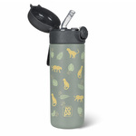 Termos pentru lichide cu pai și suport din silicon 350 ml, Wild Gepard