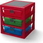 LEGO® Organizer mit drei Schubladen - rot