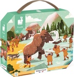 Janod Panoramatické puzzle v kufríku Prehistorické obdobia 100 ks
