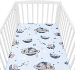 Bavlnené prestieradlo do postieľky New Baby Teddy bear in space 120x60 cm