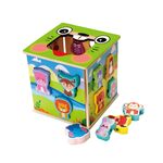 Puzzle din lemn cu animale 15x15x15 cm