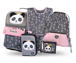 BAAGL SET 5 Zippy Panda: cartella, astuccio, sacchetto, grembiule, portafoglio