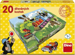 Holzwürfel Maulwurf und Transport - 20 Würfel