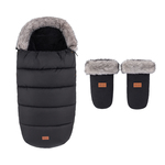 PETITE&amp;MARS Ensemble d'hiver Comfy 4en1 + gants pour poussette Fjora Forever Black