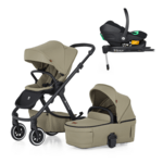 PETITE&amp;MARS Kombinált babakocsi ICON 2v1 Mossy Green LITE AIR + Core Pro i-Size Black Grey +