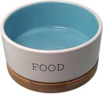 Miska Dog Fantasy keramická FOOD biela/modrá s podtáckou 13x5,5cm, 400ml