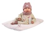 Llorens 84488 NEW BORN - muñeca bebé realista con sonidos y cuerpo de tela suave