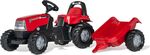 Rollytoys Šliapací traktor Rolly Kid Case s vlečkou, červený