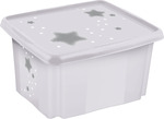 Úložný box s vekom malý "Stars", Biela