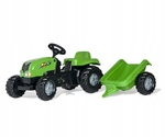 Rollytoys Šliapací traktor Rolly Kid s vlečkou - zelený