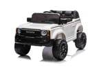 Elektrické autíčko Toyota Landcruiser 12V, biele, široké jednomiestne sedadlo, 2,4 GHz dia