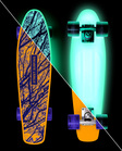 Skateboard Street Surfing BEACH BOARD Glow Mystic Forest