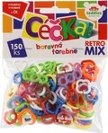 Céčka farebné 150 ks retro mix plast v sáčku