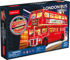 Puzzle 3D s LED Nočná edícia: Londýnsky autobus 161 dielikov