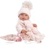Llorens 84338 NEW BORN DIEVČATKO- realistická bábika bábätko s celovinylovým telom - 43 cm