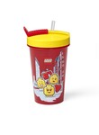 LEGO® ICONIC Girl Tasse mit Strohhalm - gelb / rot