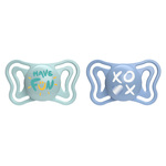 CHICCO Cumlík Physio Light silikónový chlapec 6-16m, 2 ks