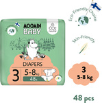 Moomin Baby 3 Midi 5–8 kg (48 ks), eko plienky