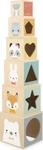 Janod Pure Pyramide en bois empilable Animaux 6 pcs