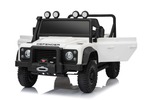 Elektrické autíčko Land Rover Defender 110 SVX 12V, biele, 4X4 pohon, LED svetlá