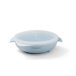 BABYONO Silikonteller mit Saugnapf und Deckel blau 6m+