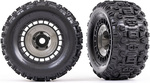 Traxxas koleso 3.8", pneu Sledgehammer, disk čierny so šedou pokrievkou (2)