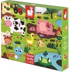 Janod Puzzle tactile Animale la fermă cu textură 20 bucăți senzoriale