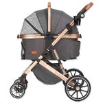 Kinderwagen Kenyone 62x90x108cm schwarz, goldene Konstruktion