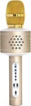 Mikrofón karaoke Bluetooth zlatý na batérie s USB káblom
