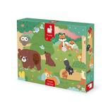 Janod Puzzle dotykové senzorické Les s  rôznymi povrchmi 20 ks