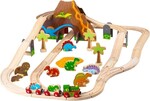 Bigjigs Rail Dřevěná vláčkodráha dinosauři
