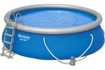 Bestway Nadzemný bazén kruhový Fast Set, kartušová filtrácia+rebrik priemer 4,57m x 122 cm