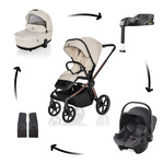 Kolica Move Cross 5X + autosjedalica Baby-Safe Core + baza Baby-Safe Core, Quartz Beige