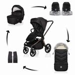 Set kolica Move Cross 5X + vreća Fluffy Combi + rukavice Fluffy 2, Quartz Black