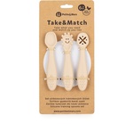 PETITE&amp;MARS Set 3 ks silikónových tréningových lyžičiek Take&amp;Match Desert Sand 6m+