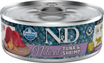 N&amp;D CAT NATURAL TUNA &amp; SHRIMP 70 GR