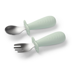 Babyono Cubiertos infantiles con barrera menta 12m+